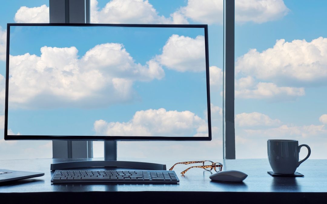 a computer screen with an image of a cloud