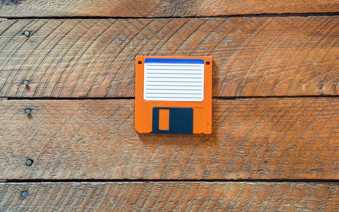 Orange floppy disk